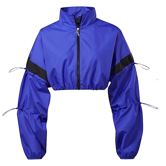 Reebok Jackets & Blazers - REEBOK • Women’s Cardi B Ultima Purple Woven Crop Zipper Jacket